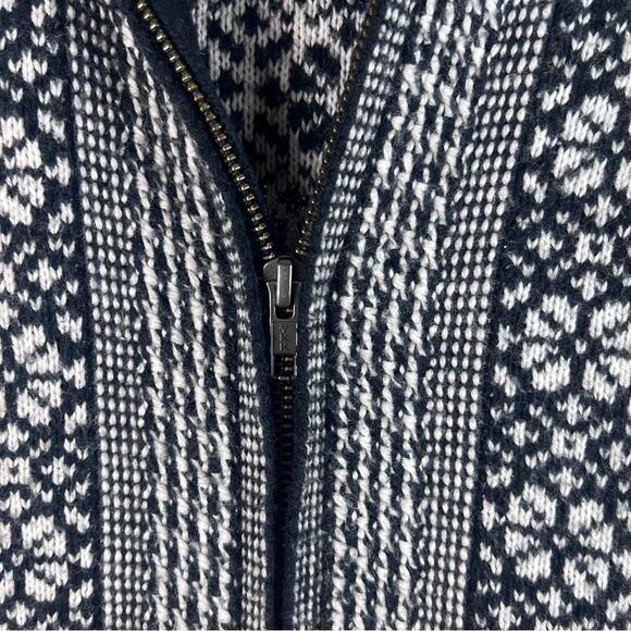 Akini Y2K Long Knit Cardigan Sweater Duster XS Black White Whimsygoth Fair Isle - Picture 5 of 9